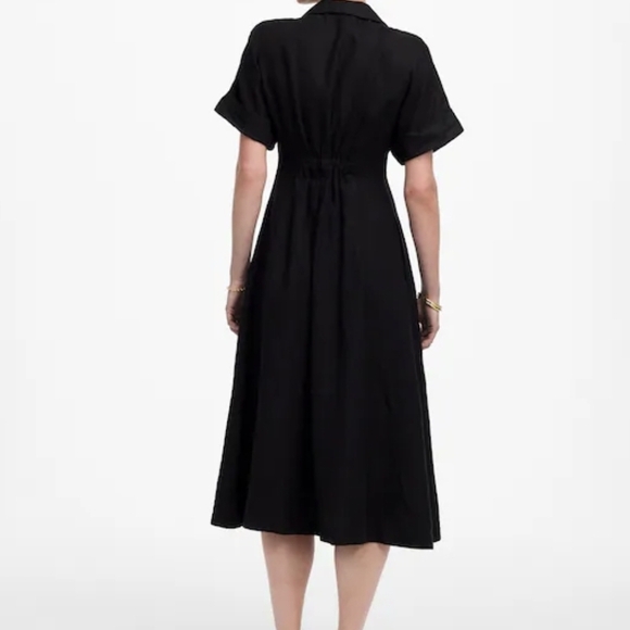 Madewell Pleated Midi Shirtdress in 100% Linen - NWT - Picture 5 of 16